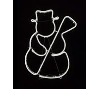 Snowman Neon Effect Rope Light Silhouette Double Side 90 Cool White LEDs Christmas Outdoor Shatchi White One Size