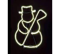 Snowman Neon Effect Rope Light Silhouette Double Side 90 Warm White LEDs Christmas Outdoor Home Wall Garden Holiday Festive Decorations