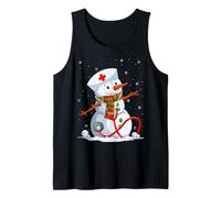 Snowman Nurse Christmas Stethoscope Nursing Scrub Tops Xmas Tank Top
