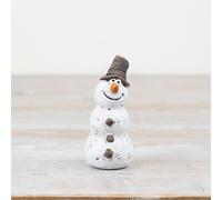 Snowman Ornament - 10cm Hand-Finished Christmas Figurine, Charming Holiday Décor