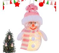 Snowman Ornaments for Christmas Tree, Lighted Christmas Indoor Decorations - Smiling Snowman Christmas Ornaments,Portable Table Decor, Battery Operated Ornaments for Do