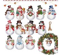 Snowman Ornaments for Small Tree | Winter Hangable Snowman Decorations,Christmas Wooden Cute Pendant Decor Ornaments for Winter Home Window Birthday Party Tree