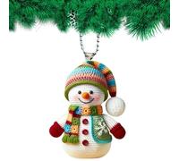 Snowman Ornaments, Snow' Christmas Tree - Crochet Style Car Ornament Colorful Figurines 5.3cm / 2.13in