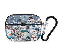 Snowman Party Case Cover with Keychain Shockproof Hard Shell Protective Case for 2nd/1st Generation Case for Women Men Bluetooth Earbuds Case