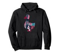 Snowman Patchwork Duck For Festive Cheer Pullover Hoodie