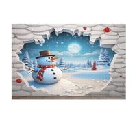 Snowman Pattern Jigsaw Puzzles for Adults 1000 Piece Wooden Puzzle for Kids Challenging Game （75×50cm）