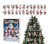 Snowman Pendant Advent - Flat Christmas for Countdown Calendar, 24 Days with Festival Surprises, Holiday Party Supplies for Fireplace, Backpack, Window, Bedroom, Dorm, Living Room Décor 10.63in