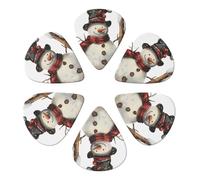 Snowman Print Printed Guitar Picks -6 Pcs Guitar Picks Plectrum,Guitar Accessories,Electric Guitar Pick, Bass & Ukulele 0.71mm