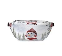 Snowman Printed Bumbag Running Waist Pack | Lightweight Crossbody, Fanny Pack, Adjustable Fanny Bag with Multiple Pockets for Travel Hiking Daily