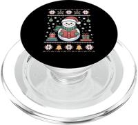 Snowman Reading Book Lover Ugly Christmas Sweater Xmas PopSockets PopGrip for MagSafe