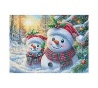Snowman Red Scarf 500 Pieces Classic Jigsaw Puzzle Puzzle for Adults Concentration Training Wall Art Mental Exercise Halloween Durable Cardboard 500 PCS