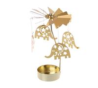 Snowman Rotary Carousel Tealight, Golden A