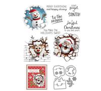 Snowman Santa Claus Clear Stamps and Cutting Dies Sets for Card Making