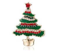 Snowman Santa Claus Tree Bell Enamel Pin for Women, Klein, Non-precious metal