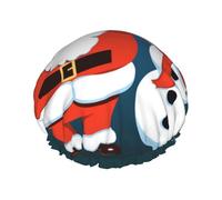 Snowman Santa Printed Double-Layer Waterproof Shower Cap - Reusable Spa & Face Mask Bathing Hat for Travel, Home Care & Beauty Routine