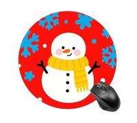 Snowman Scarf Art Mouse Pad Round Mouse Mat Leather Non-Slip Rubber Base Mousepad Waterproof Computer Mouses Pad for Laptop Wireless Mouses Keyboard Home Office