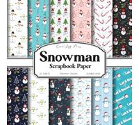 Snowman Scrapbook Paper: Snowmen, Snowflakes, Candy Canes & Winter Tree Patterns | 20 Double-Sided 8.5 x 8.5 Sheets for Junk Journals, Collage & Crafts