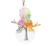 Snowman Shape Christmas Wooden Ornaments - Four Seasons Spring Tree Print Various Shapes for Xmas Tree, Home, and Office Decoration