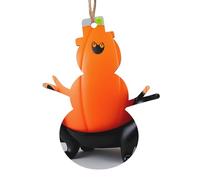 Snowman Shape Christmas Wooden Ornaments - pumpkin on cat's back Print Festive Holiday Home & Office Decoration for Walls, Windows, Fireplace