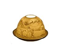 Snowman Sleigh Nordic Lights Candle Shade and Plate