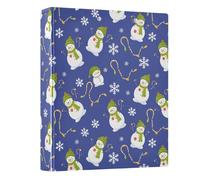 Snowman Snowflake Pattern 3 Ring Binder 1.5 Inch Round Ring Binder View Binder Holds 200 Documents for Home School Office Use
