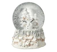 Snowman Snowglobe With Decorative Winter Village Base