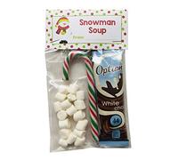 Snowman Soup White Hot Chocolate Marshmallows & Candy Cane Christmas Eve Xmas Hot Choc Gift