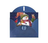 Snowman Squirrel Owl Exquisite Pearl Paper Holiday Cards, Birthday Cards, Suitable For Christmas, Valentine'S Day, Wedding Anniversary And Party Invitation Cards.
