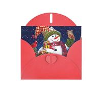 Snowman Squirrel Owl Exquisite Pearl Paper Holiday Cards, Birthday Cards, Suitable For Christmas, Valentine'S Day, Wedding Anniversary And Party Invitation Cards.