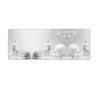 Snowman Stars and Snowflakes Computer Desk Pad, Non-Slip Surface Mat for Enhanced Gaming Performance and Office Productivity