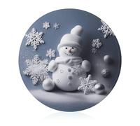 Snowman Stars And Snowflakes Cutting Board Scratch Resistant Thickened Tempered Glass Chopping Board Easy Clean Food Chopping Block for Home Kitchen Outdoor Picnic Daily Cooking Use