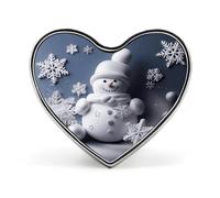 Snowman Stars And Snowflakes Lapel Pin Elegant Heart Shape Brooch Badge Funny Personalized Pinback Button Badge Fashion Cute Heart Brooch Pins for Bag Jacket Clothes Accessories