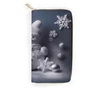 Snowman Stars And Snowflakes Leather Wallet, Bifold Stylish Wallets, Credit Card Holder for Passport Covers, Purse Passport Bag for Men Women