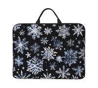 Snowman Stars And Snowflakes Print 14in Laptop Case Sleeve Shockproof Portable Notebook Computer Cover Protector Bag