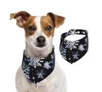 Snowman Stars And Snowflakes Print Christmas Pet Scarf Wear Gift Accessory For Holiday Special Parties Occasions