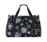 Snowman Stars and Snowflakes Print Foldable Carry On Tote Large Capacity Hand Carry Bag for Airplane Weekend Getaways
