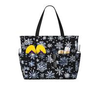 Snowman Stars And Snowflakes Print Large Capacity Travel Bag For Women Beach Tote Bags Duffle Bag,For Travel Gym Vacation