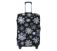 Snowman Stars and Snowflakes Print Large Suitcase Cover Fit Almost Any Luggage Personalized Travel Luggage Protector