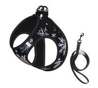 Snowman Stars And Snowflakes Print Reflective No Choke Pet Vest Harness,Adjustable Soft Padded Dog Harness With Easy Control Handle