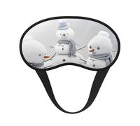 Snowman Stars and Snowflakes Print Sleep Eye Mask Light Blocking Soft and Comfortable Night Eye Blinder for Women Men for Sleeping Travel Night Shift
