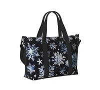 Snowman Stars and Snowflakes Print Travel Hand Bag for Women Men for Gym Weekend Vacation Beach Vacations Daily Use