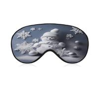 Snowman Stars and Snowflakes Sleep Mask Eye Mask for Sleeping Breathable Blackout Sleeping Masks with Adjustable Strap Soft Eye Cover Comfortable Blindfold Eyeshade for Night Sleeping Travel Nap