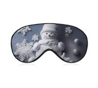 Snowman Stars and Snowflakes Sleep Mask, Ultra Soft Eye Mask for Sleeping with Adjustable Strap, Comfortable Lightweight Blindfold Eyeshade, Total Blackout Eye Cover for Night Sleep Travel Office Nap