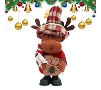 Snowman Stuffed Santa and Reindeer Figurine Party Decorations Supplies Holiday Centerpieces Collectible Figurine for Tabletop Shelf Nights | Christmas Plushies