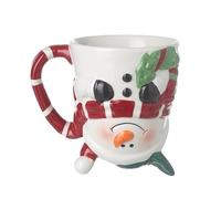 Snowman Upside Down Christmas Mug - Festive Ceramic Mug - 13.4 x 9.8 x 12 cm