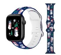 Snowman Watch Band Compatible with Apple Watch Band 38mm 40mm 41mm 42mm 44mm 45mm 49mm 46mm, Christmas Watch Strap Compatible with iWatch Apple Watch Series 10 9 Ultra 8 7 6 5 4 3 2 1 SE Women Men