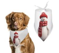 Snowman Wearing Red Scarf Dog Bandana Triangle Dog Scarf Washable Polyester Dog Bibs Cute Pet Bandana for Medium Large Dogs Puppy and Cats