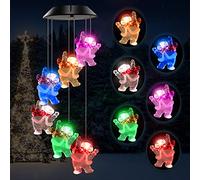 Snowman Wind Chime, Color Changing Solar Powered Outdoor Decor with Hanging Lights for Garden, Patio, and Night Time Home Illumination