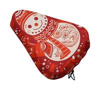 Snowman Window Grilles Bike Seat Cover Waterproof Oxford Fabric, Universal Adjustable Bicycle Saddle Cover with Drawstring Easy Install Protective Rain Dust Covers for Women Men