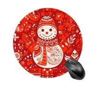 Snowman Window Grilles Round Mouse Pad 7.8 Inch, Portable Gaming Mouse Mat with Non-Slip Rubber Base & Smooth Surface, Waterproof Mousepad for PC, Laptop, Computer, Office, Home